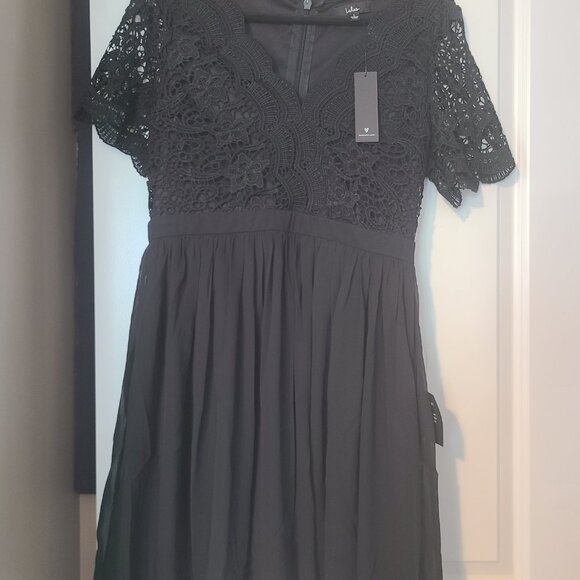Lulu's Angel In Disguise - Sexy black crochet cocktail dress - NWT - Large - Picture 1 of 5